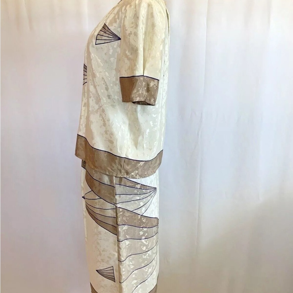 Vintage 1980s Hal Ferman Skirt Top Set - size Medium - Picture 4 of 6